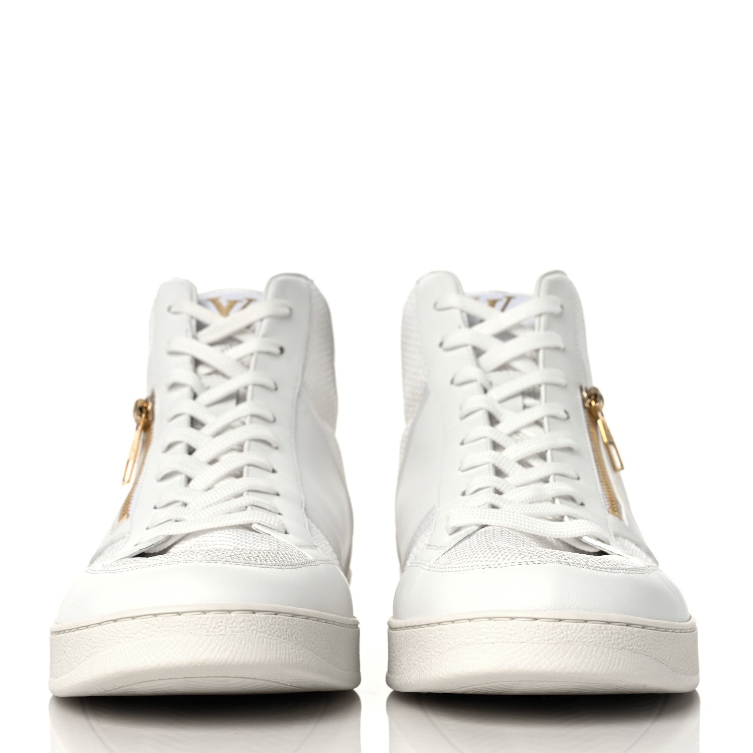 Louis Vuitton Monogram Calfskin Rivoli High Top Sneakers 10 White 2 of 8
