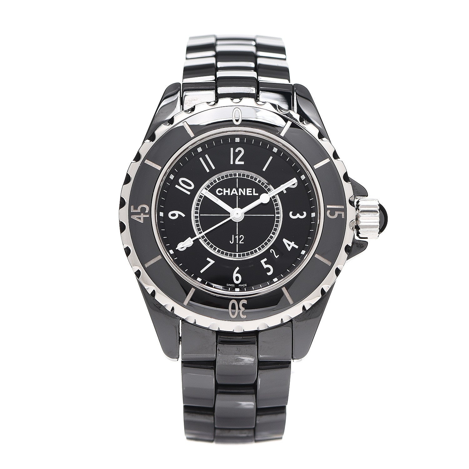 Chanel Stainless Steel Ceramic 33mm J12 Quartz Watch Black 1 of 5