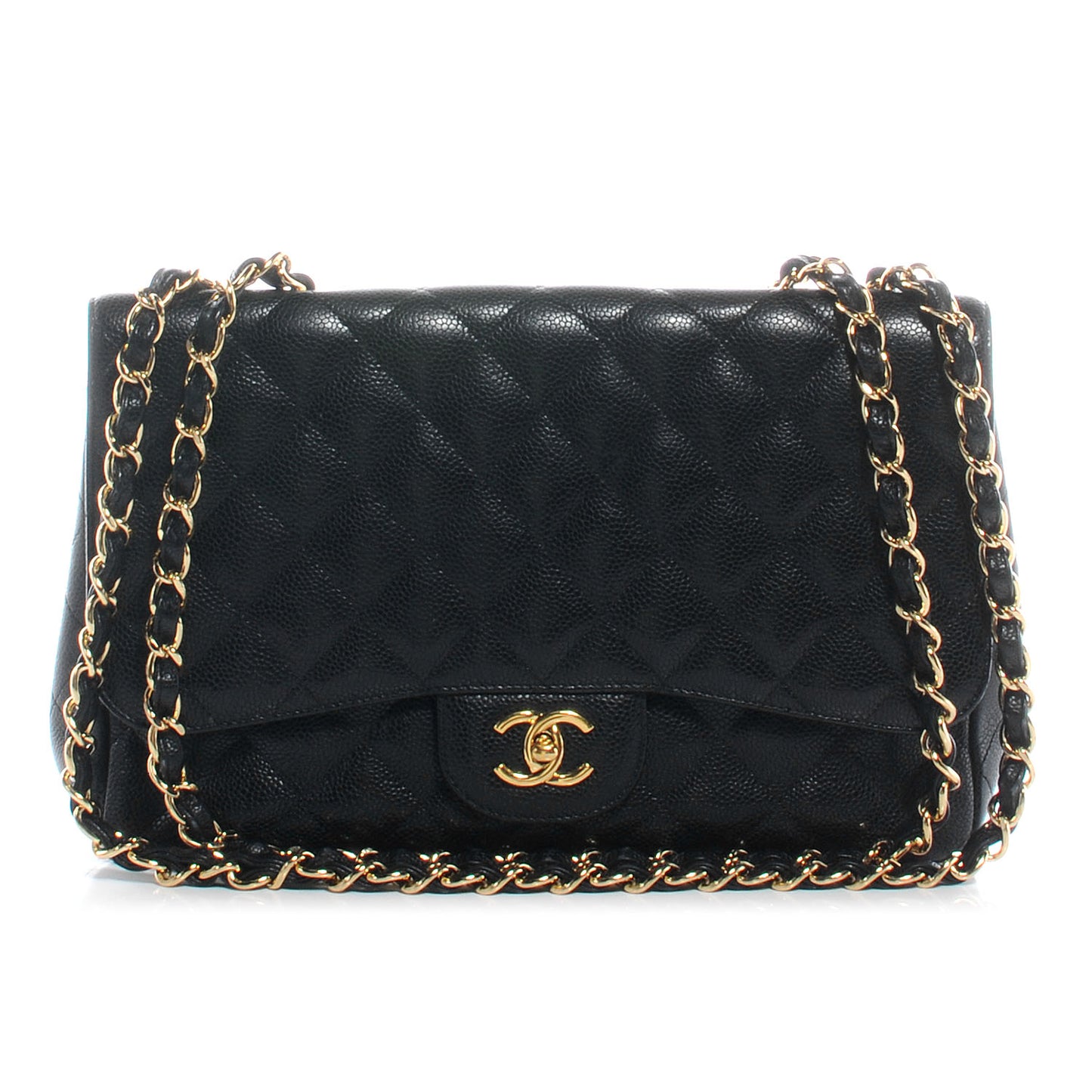 Caviar Jumbo Single Flap Black