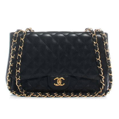 Chanel Caviar Jumbo Single Flap Black 1 of 6