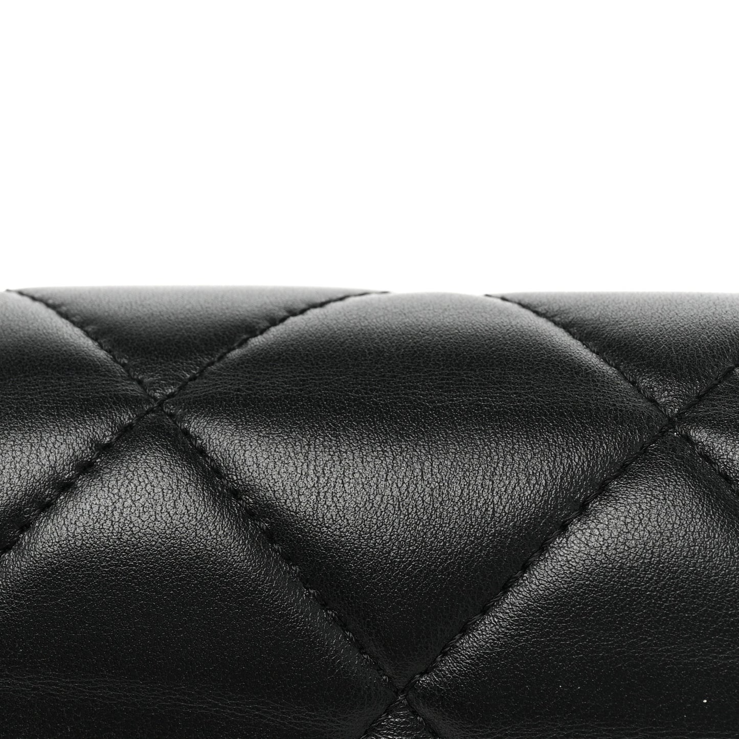Calfskin Resin Quilted Mini Flap Black