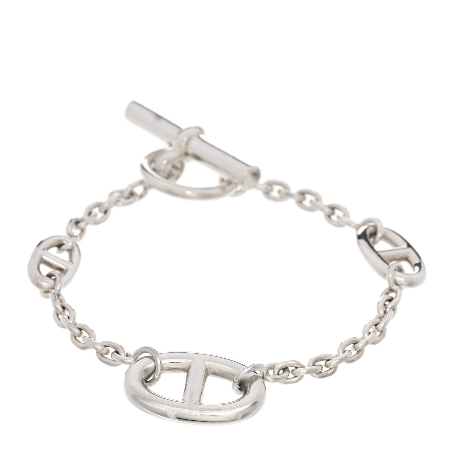 Hermes Sterling Silver Farandole Bracelet LG 1 of 4