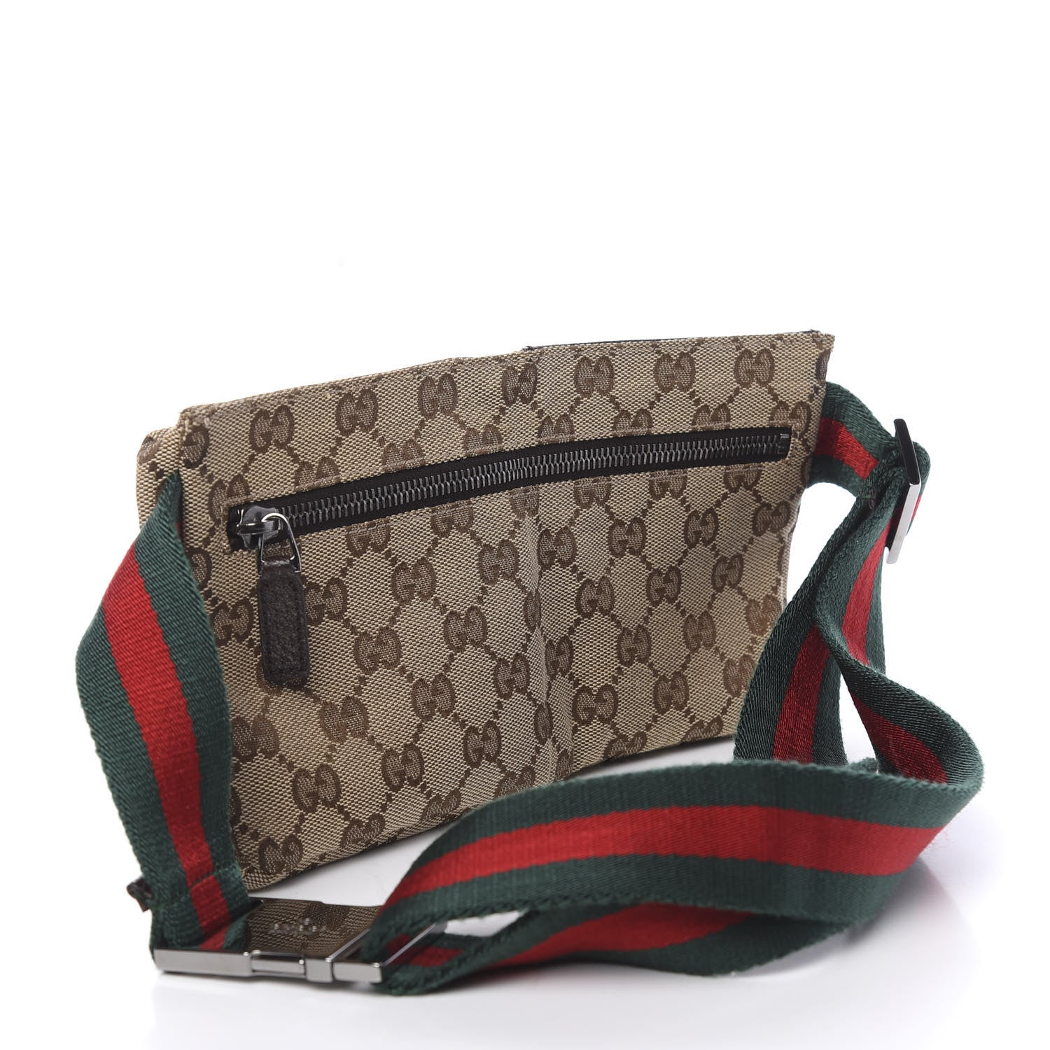 Gucci GG Monogram Double Pocket Belt Bag Dark Brown 3 of 10