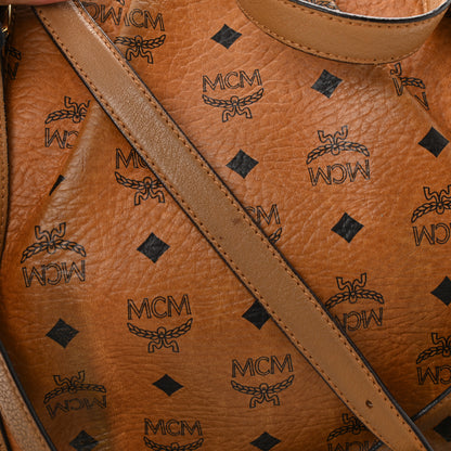 MCM Visetos Studded Medium Essentials Shopper Tote Cognac 10 of 12