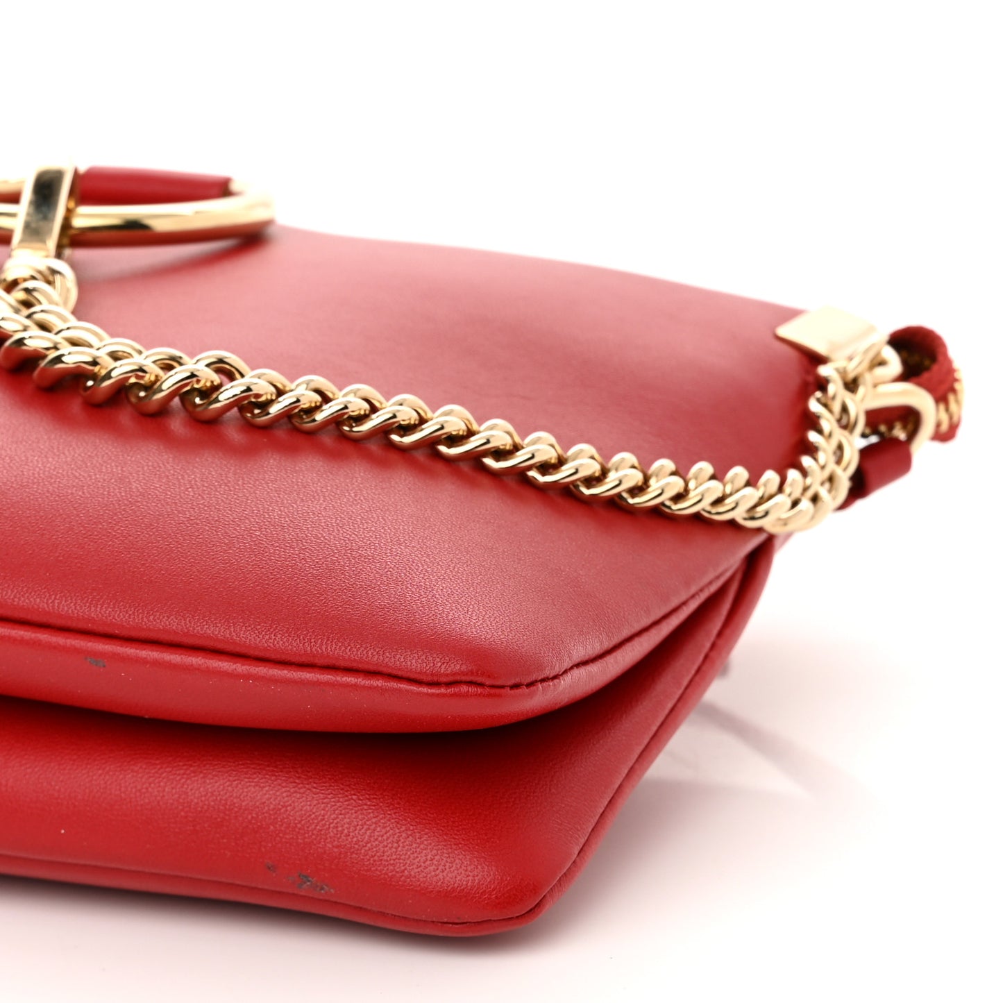 Supple Lambskin Small Faye Soft Zippered Shoulder Bag Red Crush