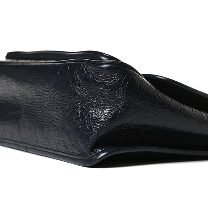 Saint Laurent Crinkled Calfskin Matelasse Monogram Medium Niki Chain Satchel Dark Blue 10 of 15