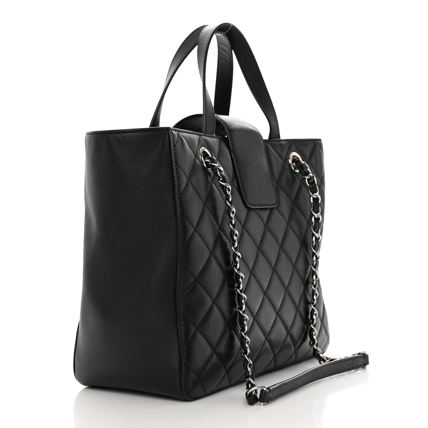 Chanel Caviar Quilted Small CC Box Shopping Tote Black 3 of 15