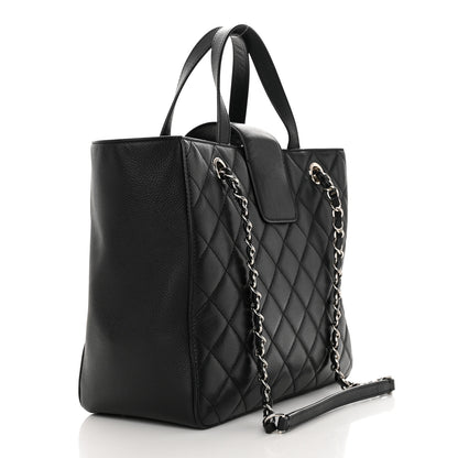 Chanel Caviar Quilted Small CC Box Shopping Tote Black 3 of 15