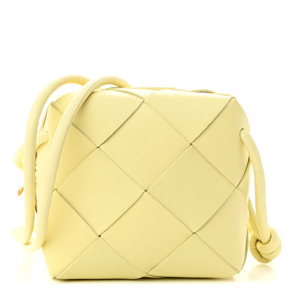 Bottega Veneta BOTTEGA VENETA Lambskin Maxi Intrecciato Mini Cassette Camera Bag Ice Cream 1 of 9