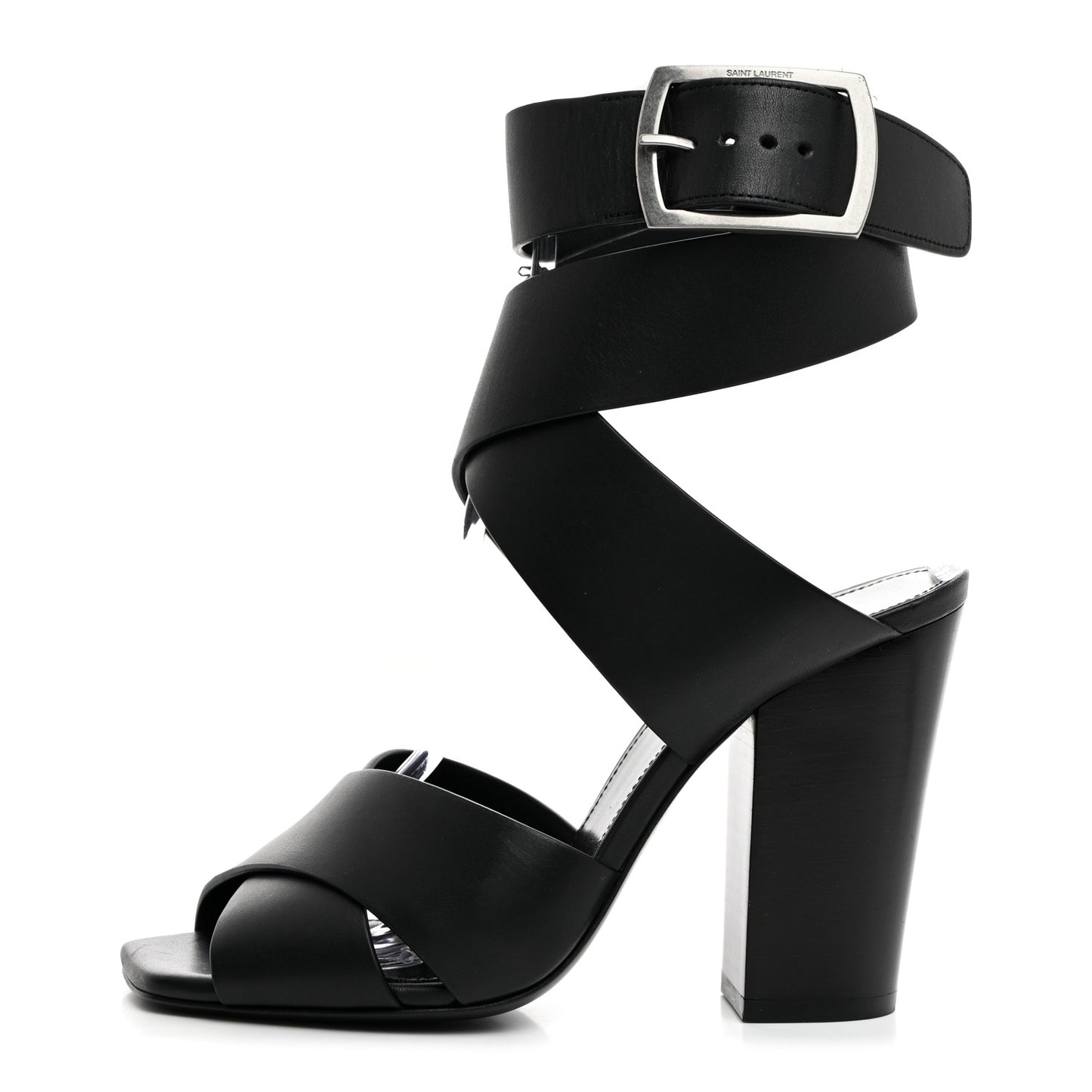 Calfskin Oak 100 Mule Sandals 37 Black