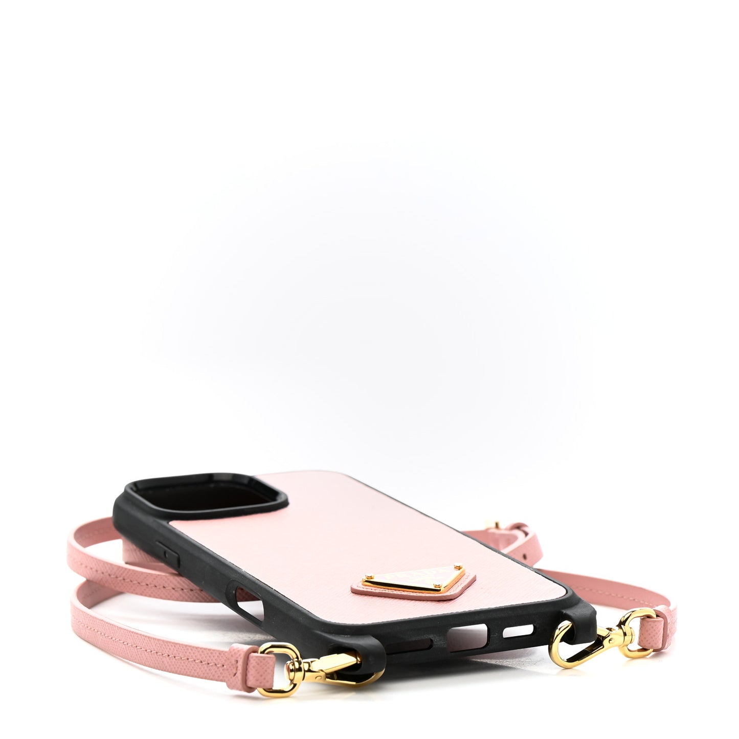 Saffiano iPhone 16 Pro Max Case With Strap Peach