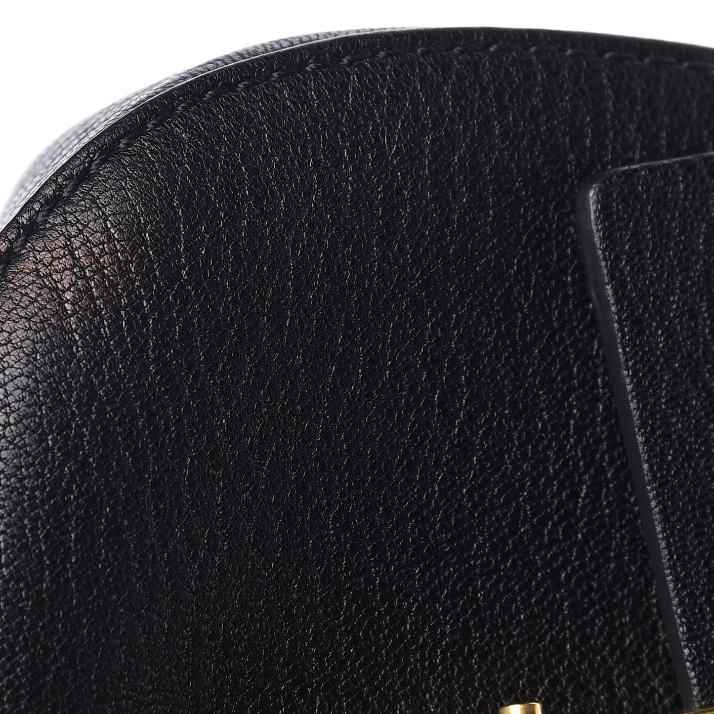 Grained Lambskin Nano Drew Shoulder Bag Black