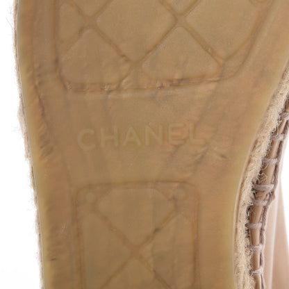 Chanel Lambskin CC Espadrilles 41 Beige Black 6 of 10