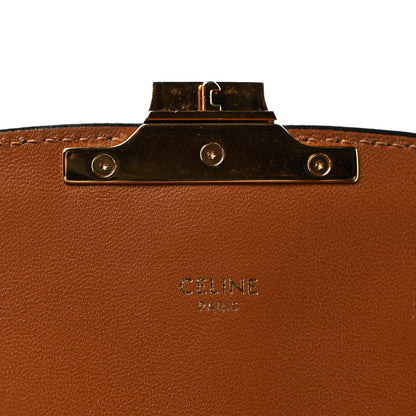 Celine Textile Natural Calfskin Medium Triomphe Bag White Tan 6 of 14