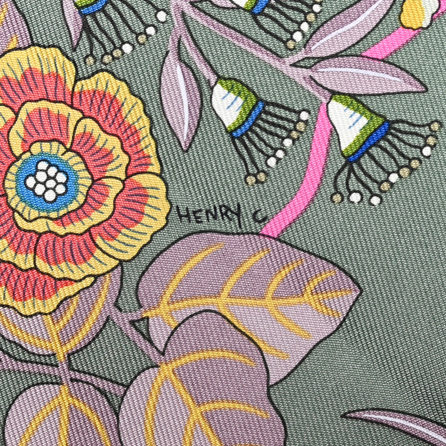 Hermes Silk Planifleurs Scarf 90 Vert Amande Rose Bleu 5 of 5