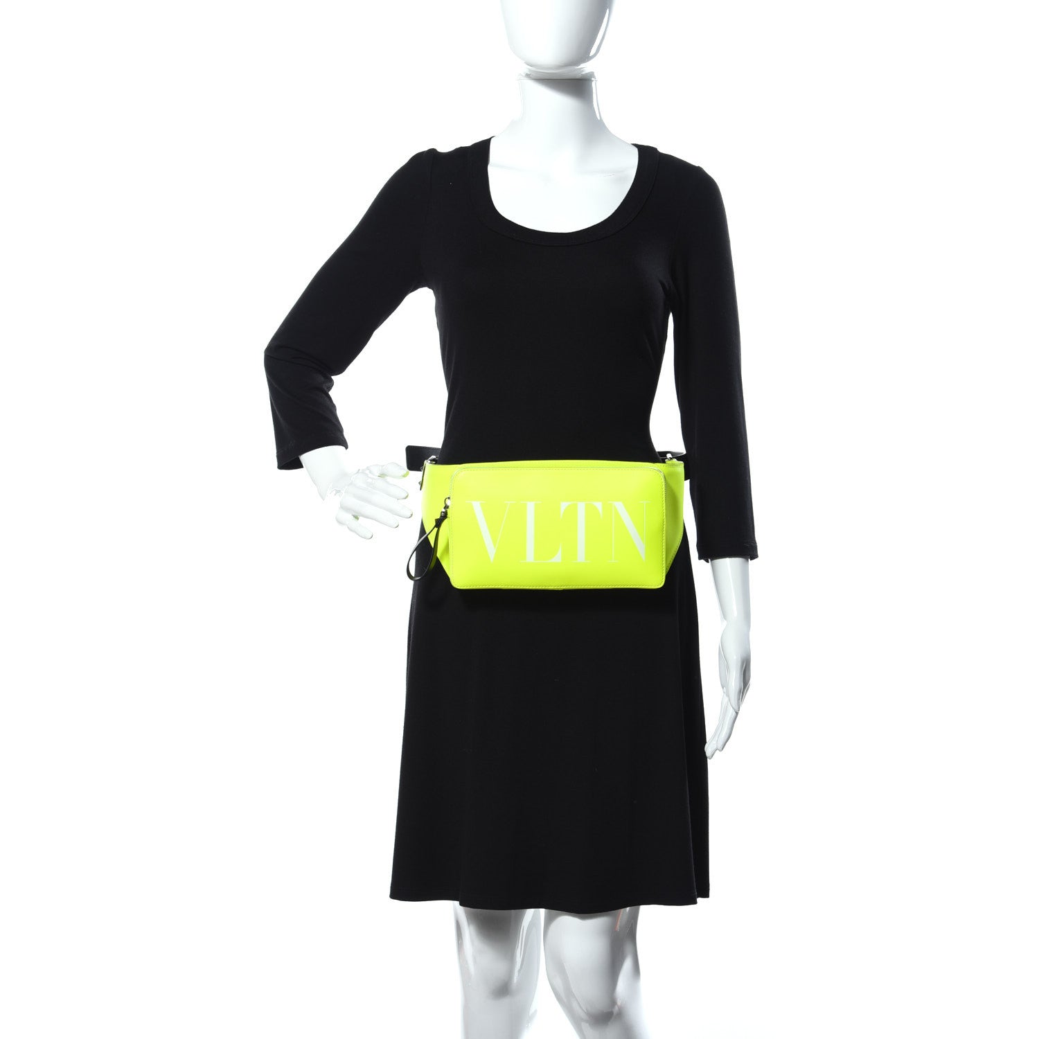 Valentino Garavani Calfskin VLTN Belt Bag Fluo Yellow 2 of 9