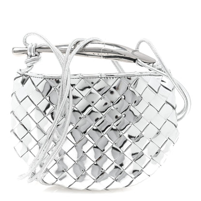 Bottega Veneta Mirror Laminated Nappa Intrecciato Mini Sardine Bag Silver 1 of 9