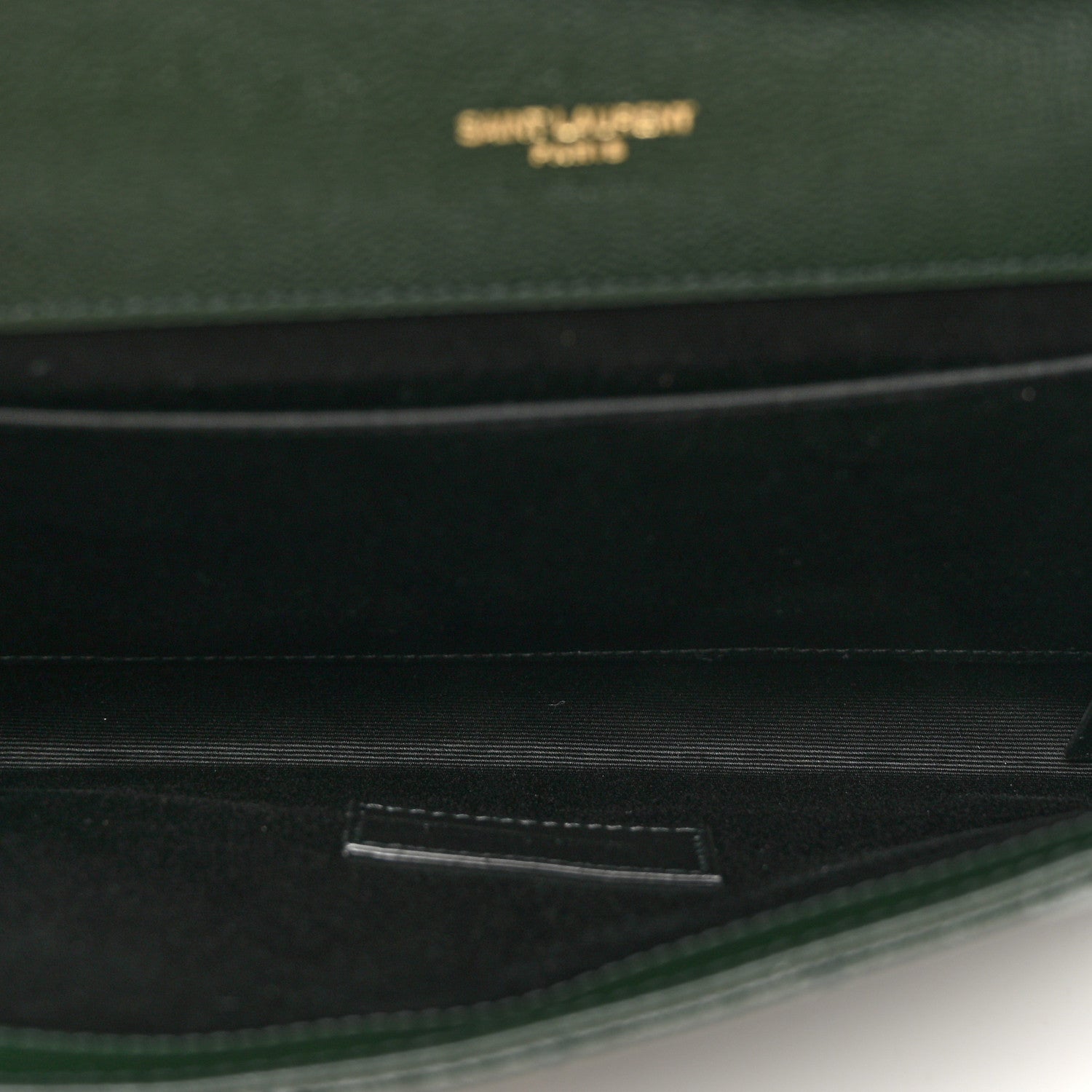 Saint Laurent Grain De Poudre Textured Mixed Matelasse Triquilt Monogram Clutch Vert Fonce 5 of 7