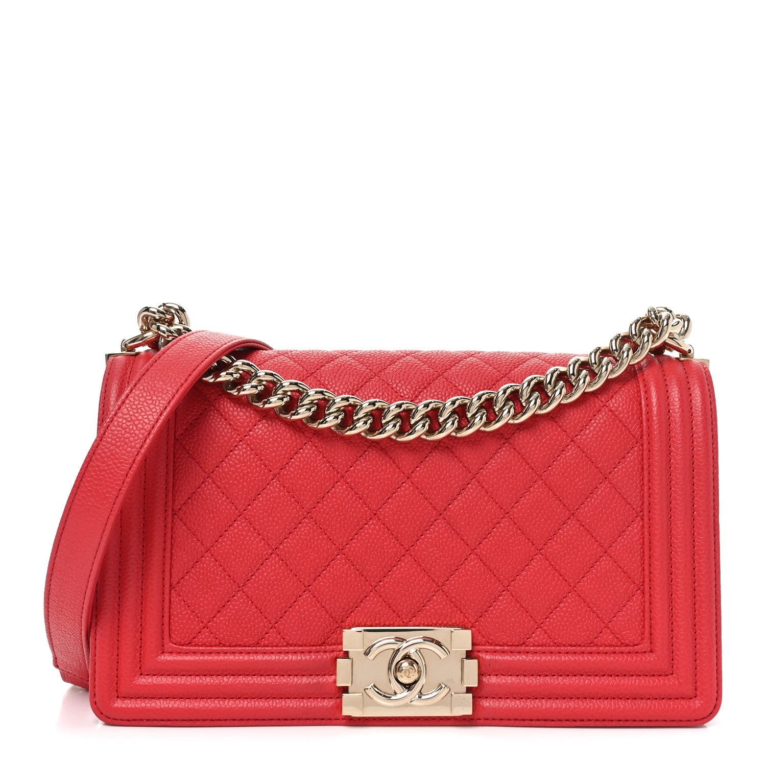 Chanel Caviar Quilted Medium Boy Flap Red 1 of 10
