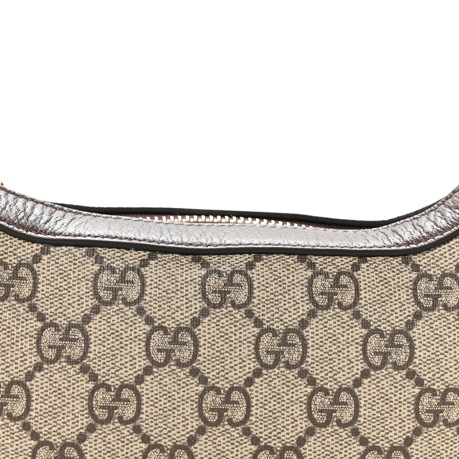 Gucci GG Supreme Monogram Textured Calfskin Web Mini Ophidia Half Moon Hobo Beige Ebony New Acero 14 of 21
