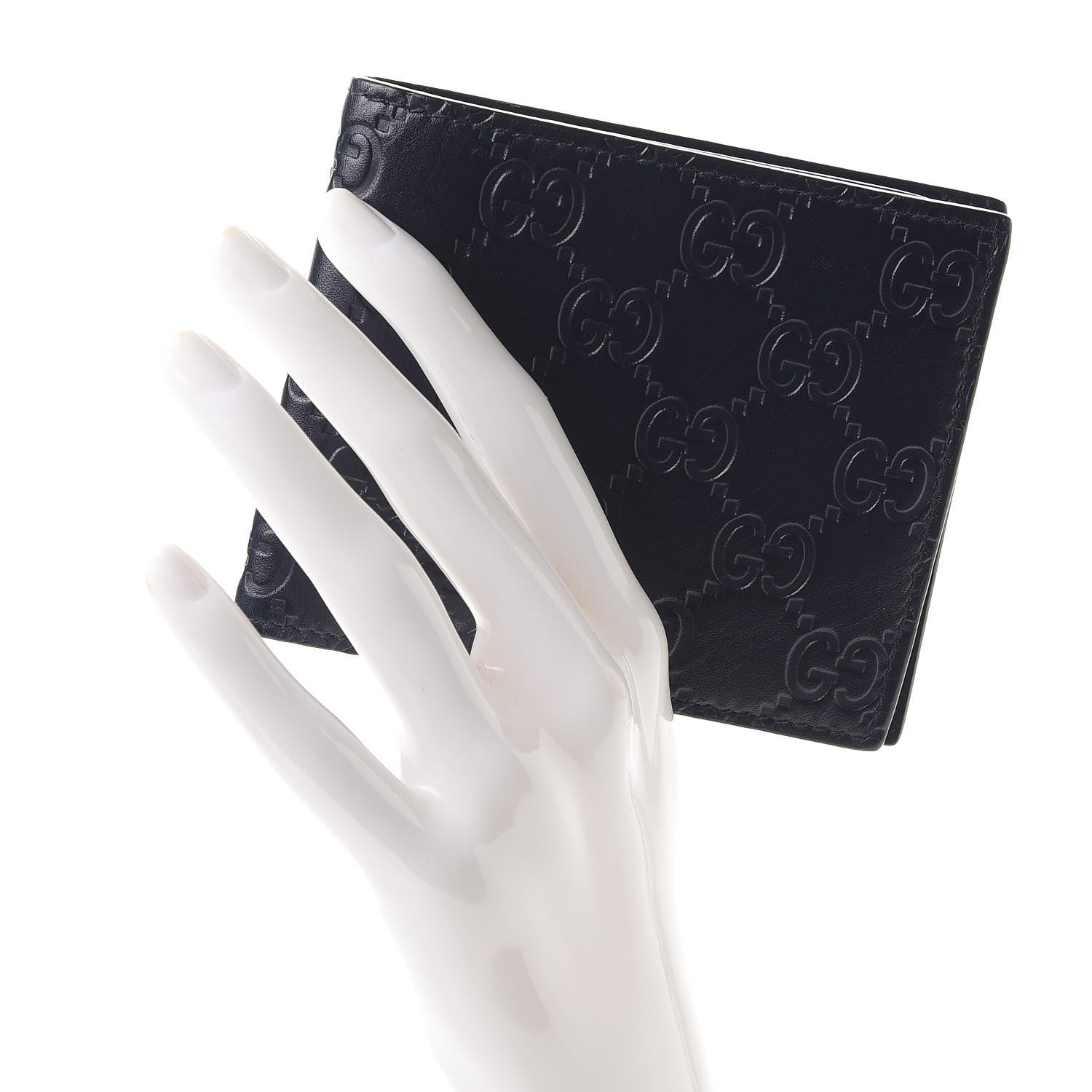 Gucci Guccissima Bi-Fold Wallet Blue 2 of 8