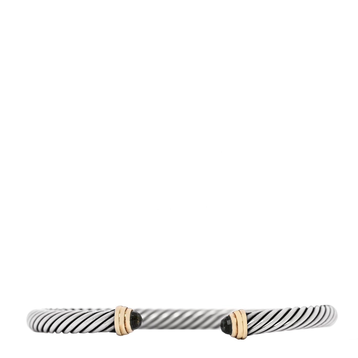 Sterling Silver 14K Yellow Gold Prasiolite 5mm Cable Classics Petite Color Bracelet
