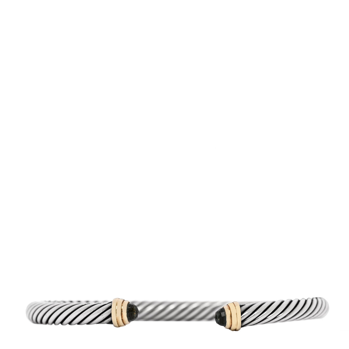David Yurman Sterling Silver 14K Yellow Gold Prasiolite 5mm Cable Classics Petite Color Bracelet 1 of 4