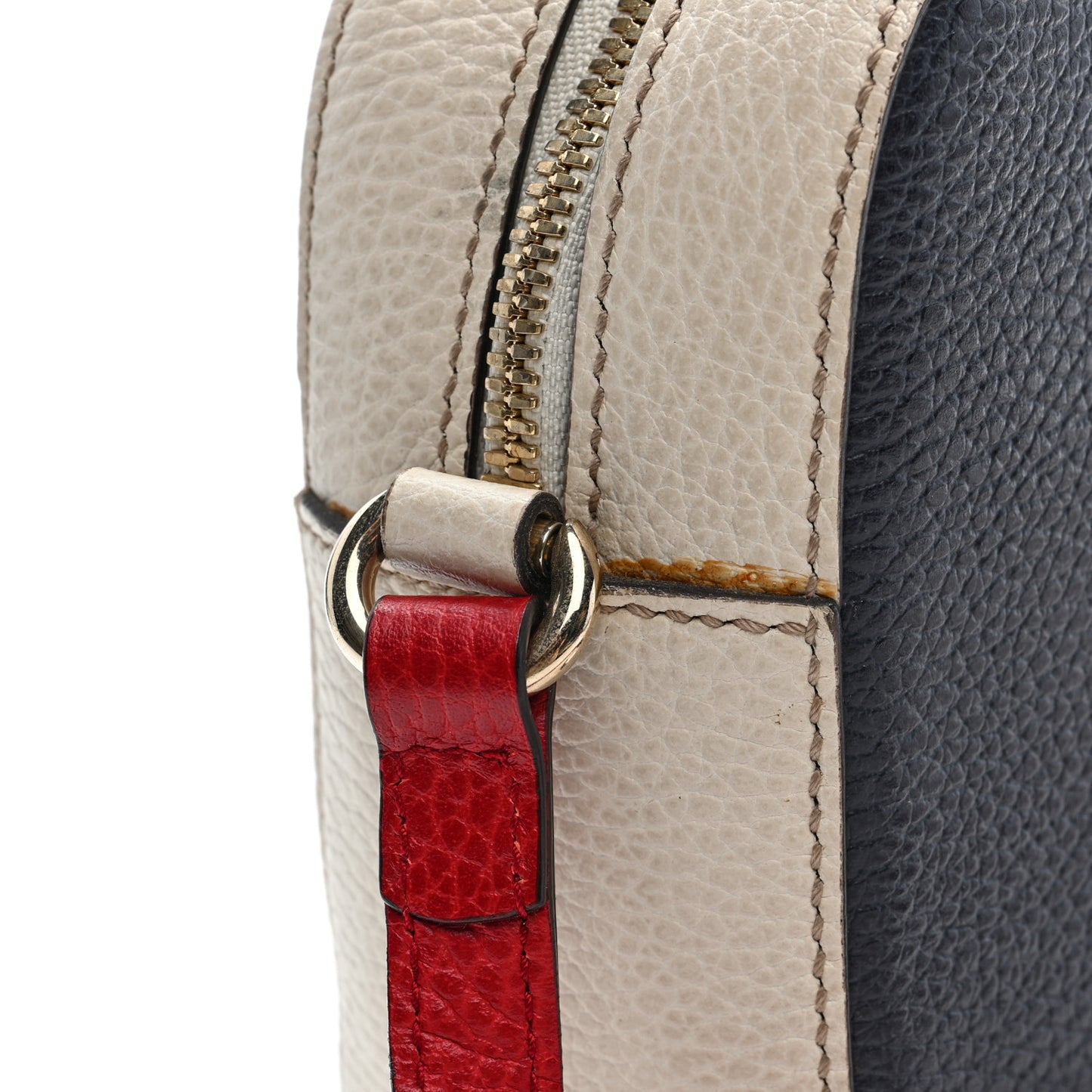 Dollar Calfskin Small Soho Disco Bag Blue Hibiscus Red Mystic White