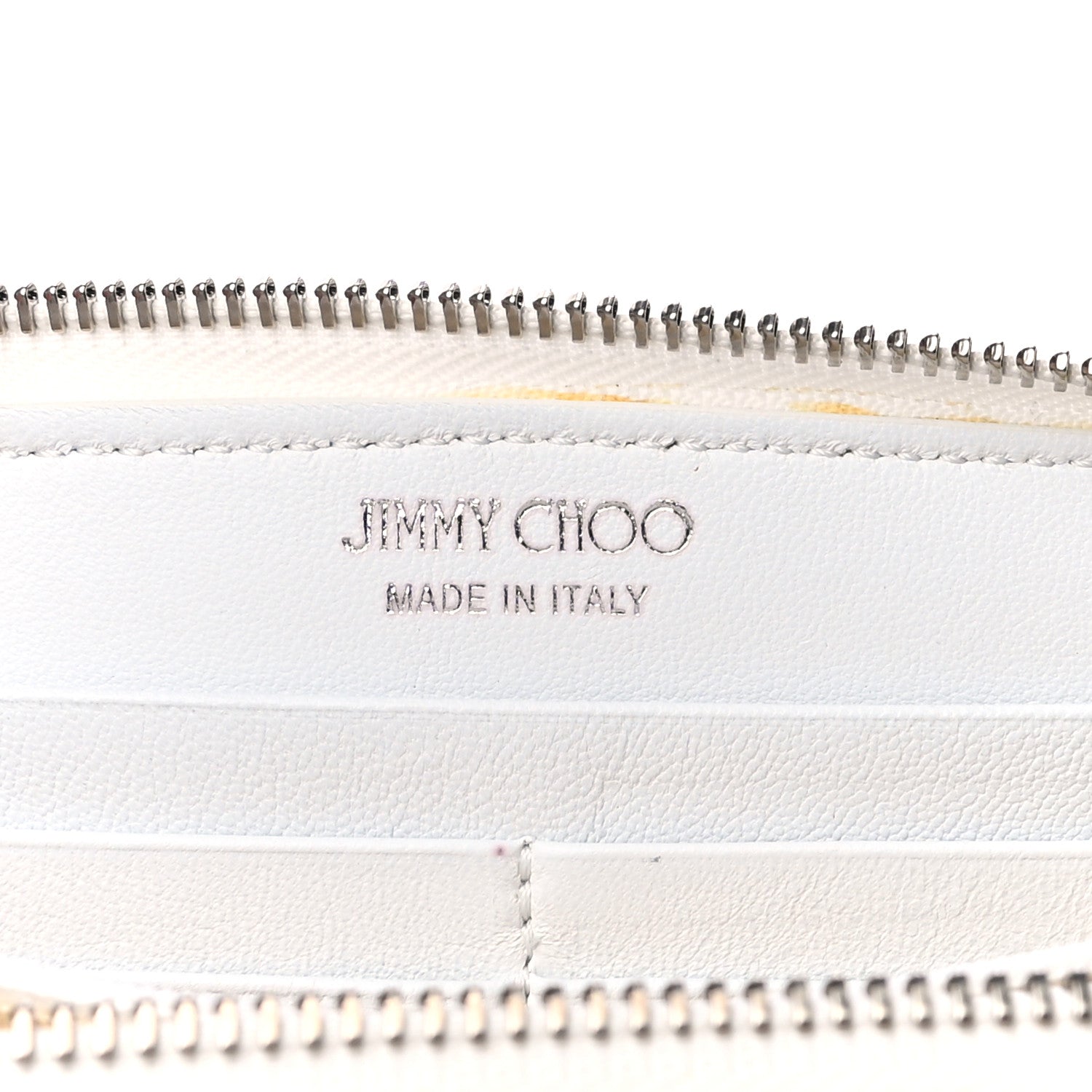 Jimmy Choo Calfskin Filipa Star Zip Around Wallet White 6 of 19