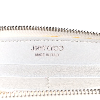 Jimmy Choo Calfskin Filipa Star Zip Around Wallet White 6 of 19