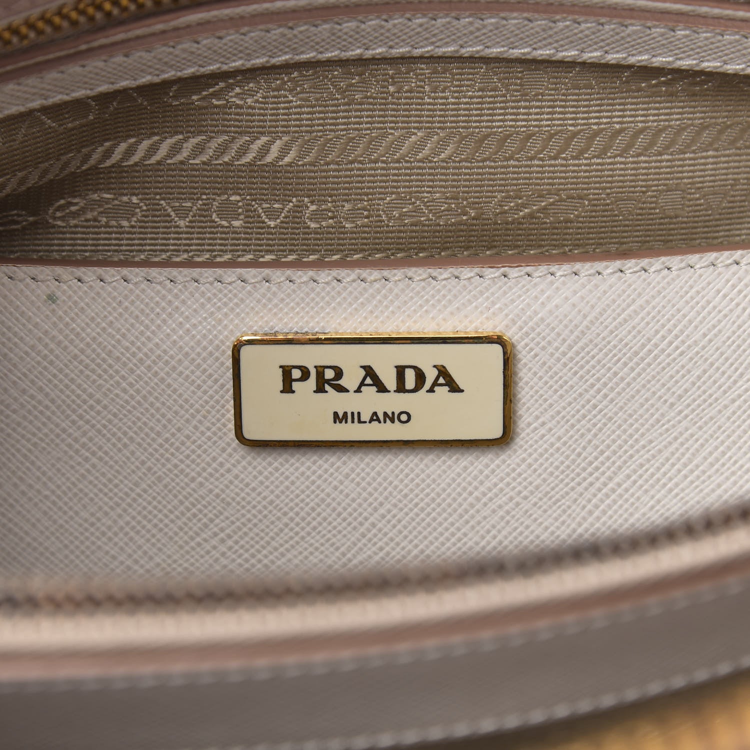 Prada Saffiano Lux Bi-Color Promenade Tote Cammeo Talco 5 of 13