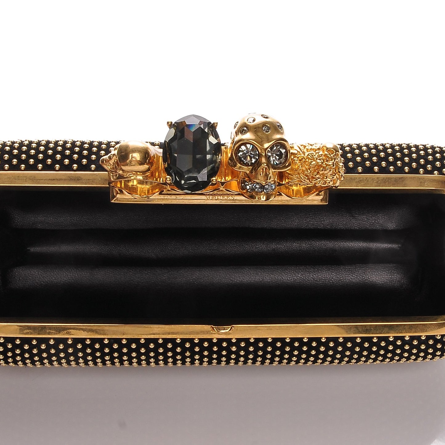 Studded Knucklebox Clutch Black