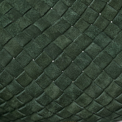 Bottega Veneta Suede Intrecciato Small Cobble Messenger Bag Emerald Green 12 of 13