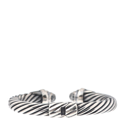 David Yurman Sterling Silver Black Rhodium Diamond 9mm Cable Statue of Liberty Bracelet 3 of 4
