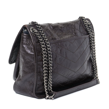 Saint Laurent Crinkled Calfskin Matelasse Monogram Medium Niki Chain Satchel Tulip 1 of 4