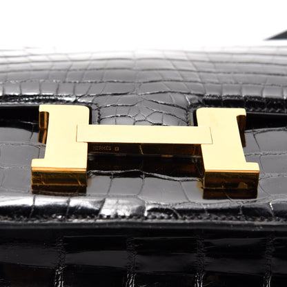 Hermes Shiny Alligator Constance 23 Black 16 of 25