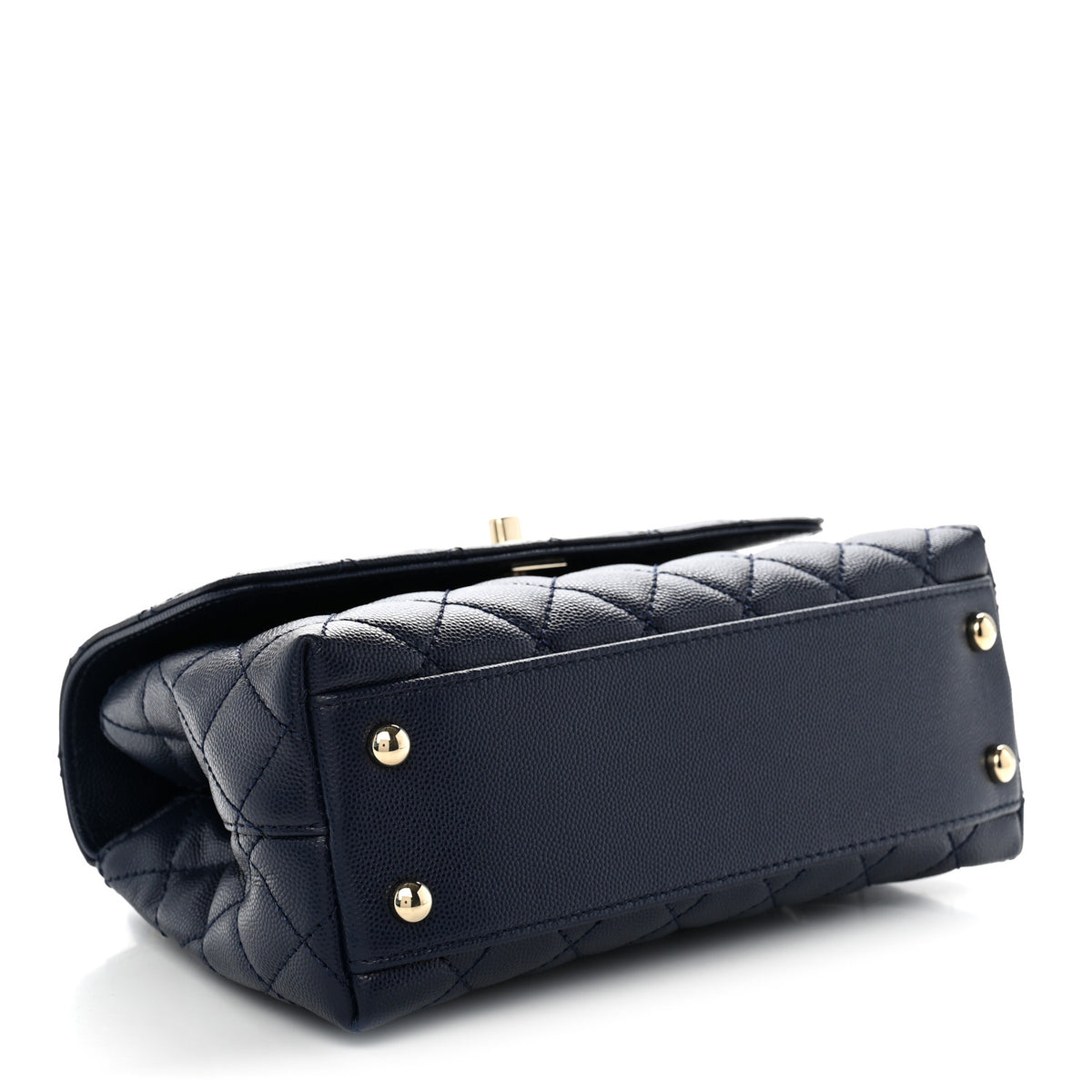 Chanel Caviar Quilted Mini Coco Handle Flap Navy Blue 4 of 11