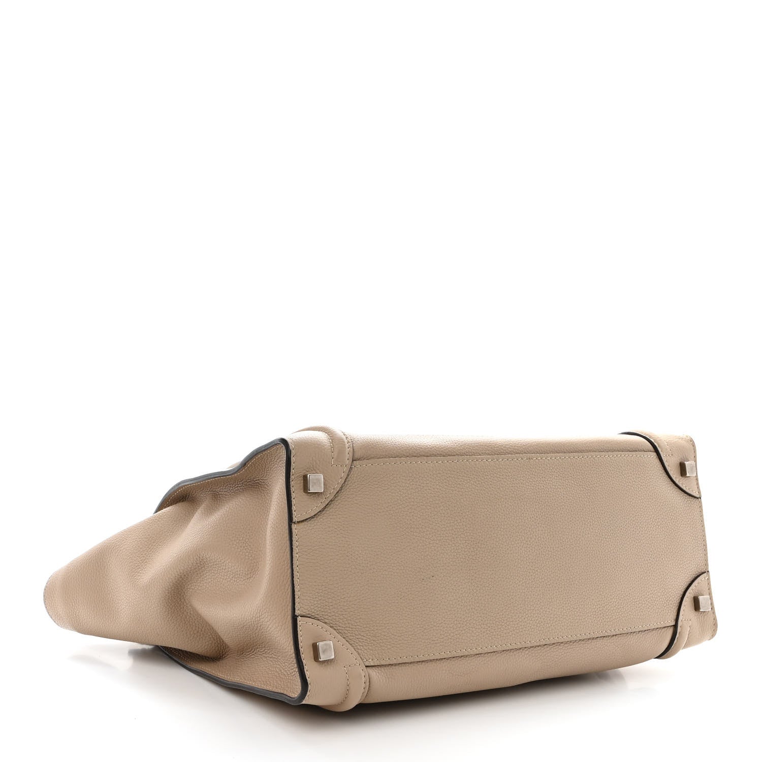 Celine Drummed Calfskin Shoulder Luggage Dune 4 of 13