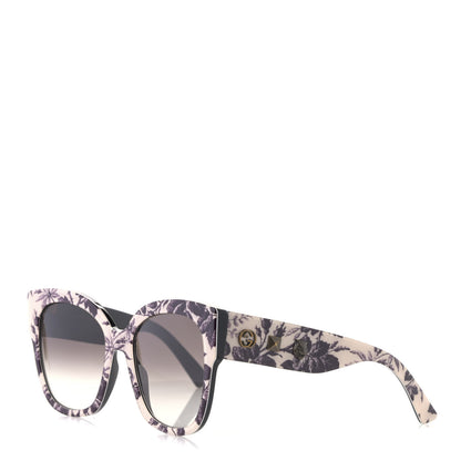 Gucci Acetate Herbarium Print Square Frame Sunglasses GG0059S White 1 of 12