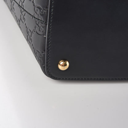 Gucci Guccissima Small Zippered Bucket Tote Black 15 of 16