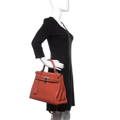 Hermes Taurillon Clemence Retourne Kelly 35 Sanguine 2 of 9