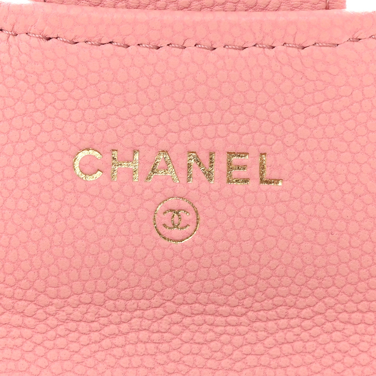 Caviar Chevron Quilted Flap Card Holder Pink