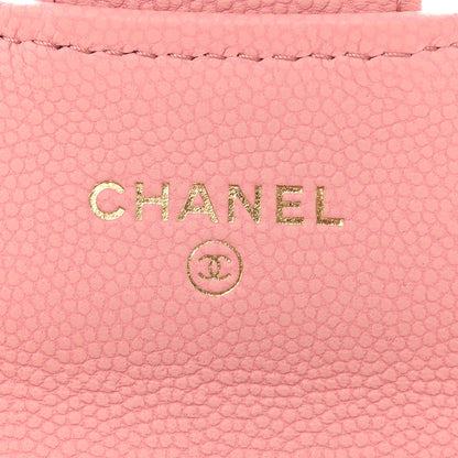 Chanel Caviar Chevron Quilted Flap Card Holder Pink 6 of 10