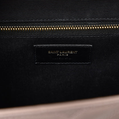 Saint Laurent Grain De Poudre Matelasse Chevron Large Monogram Satchel Rose Antic 6 of 8