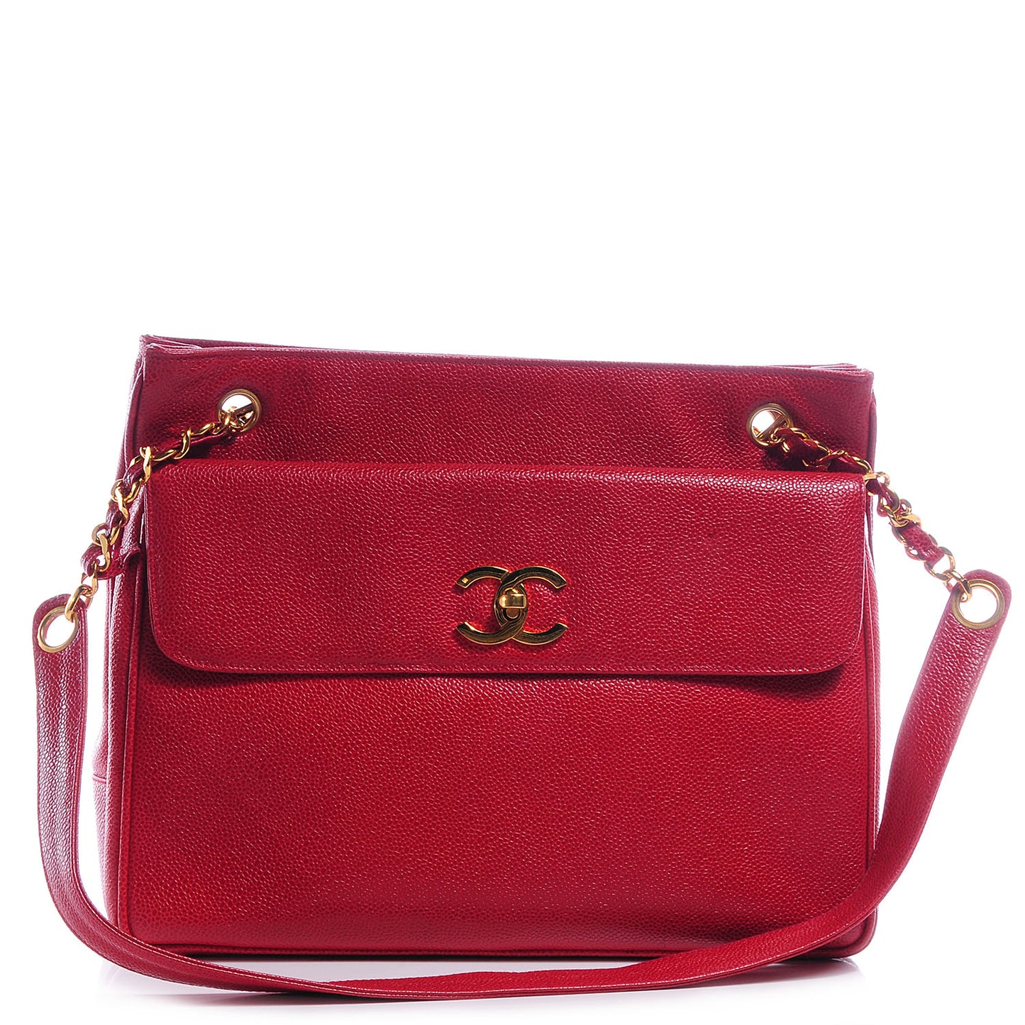 Caviar Shoulder Bag Red