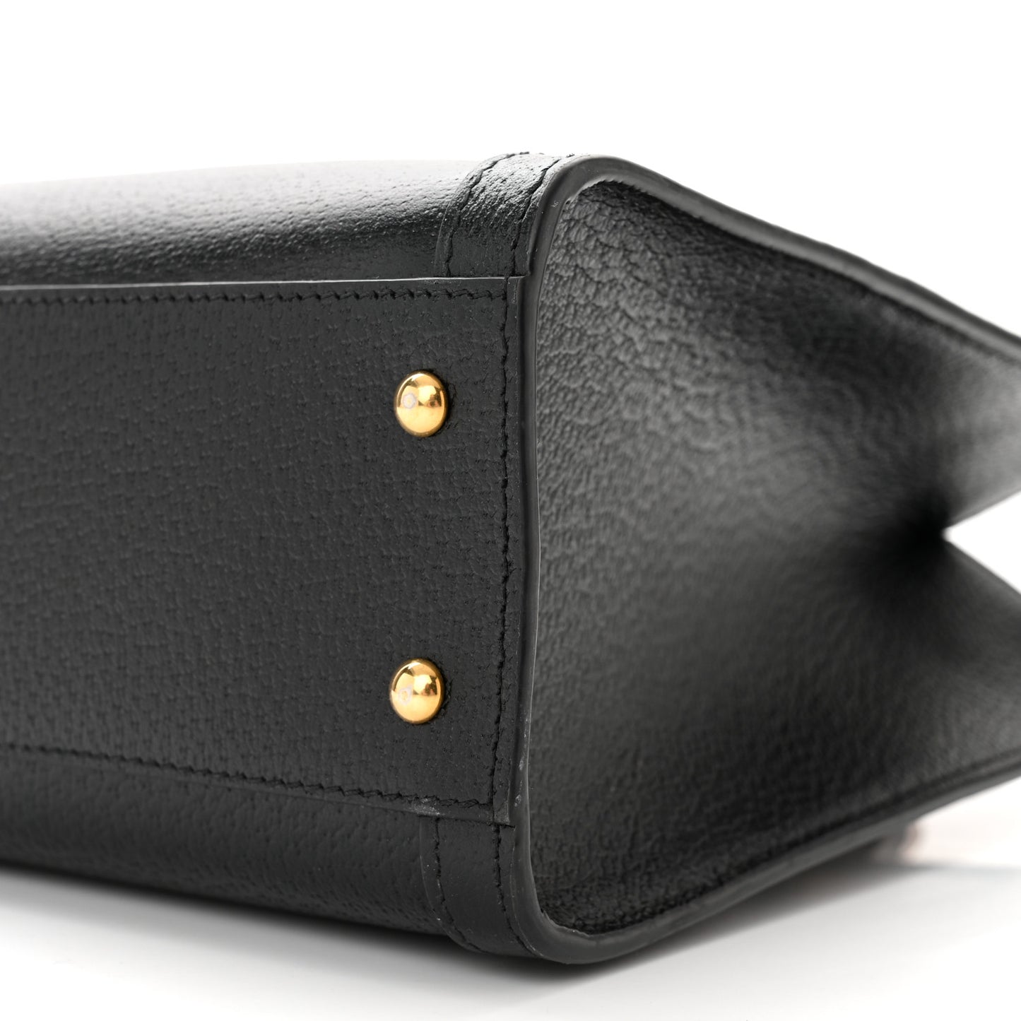 Textured Dollar Calfskin Web Small Diana Tote Bag Black Dusty Grey