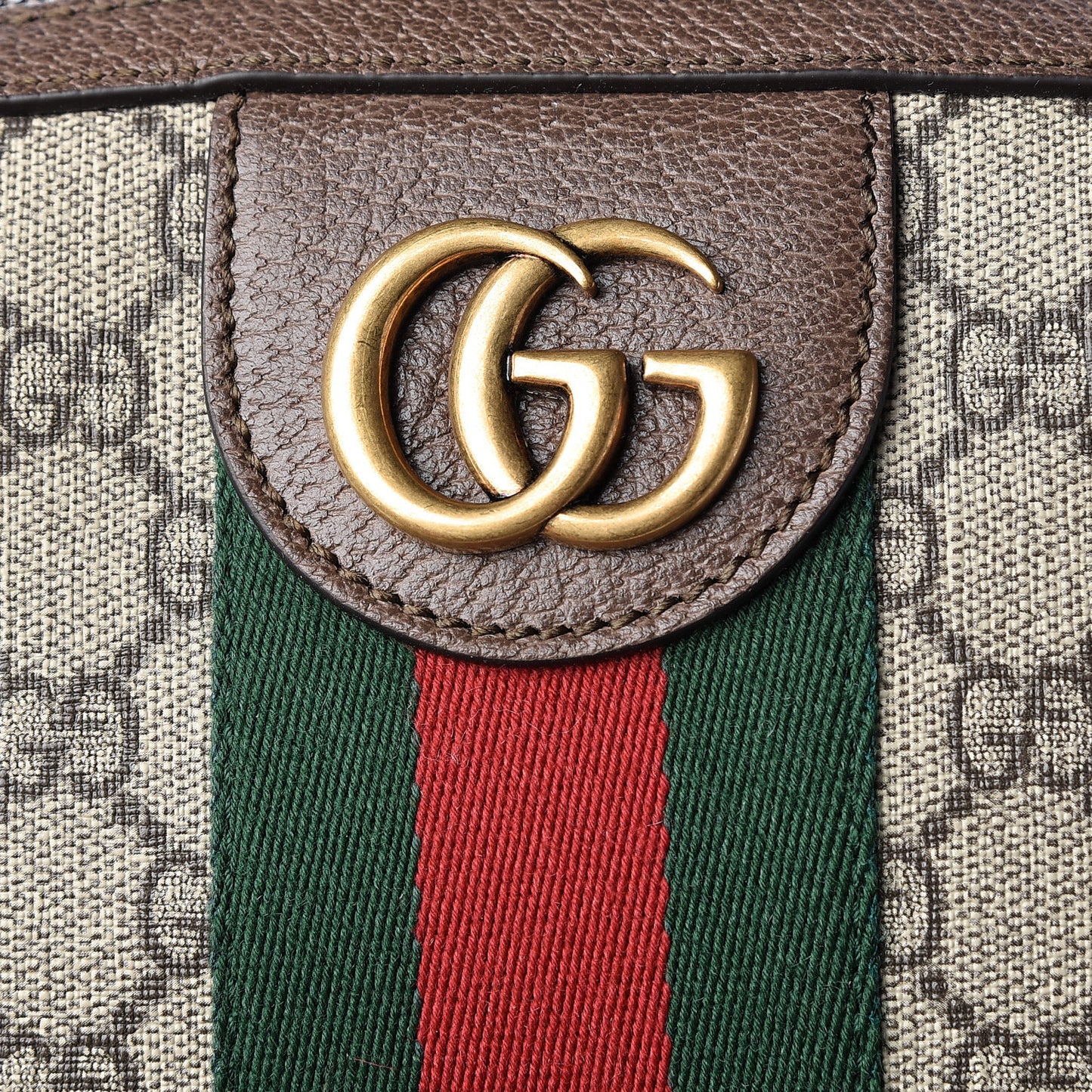 GG Supreme Monogram Medium Ophidia Day Backpack Brown