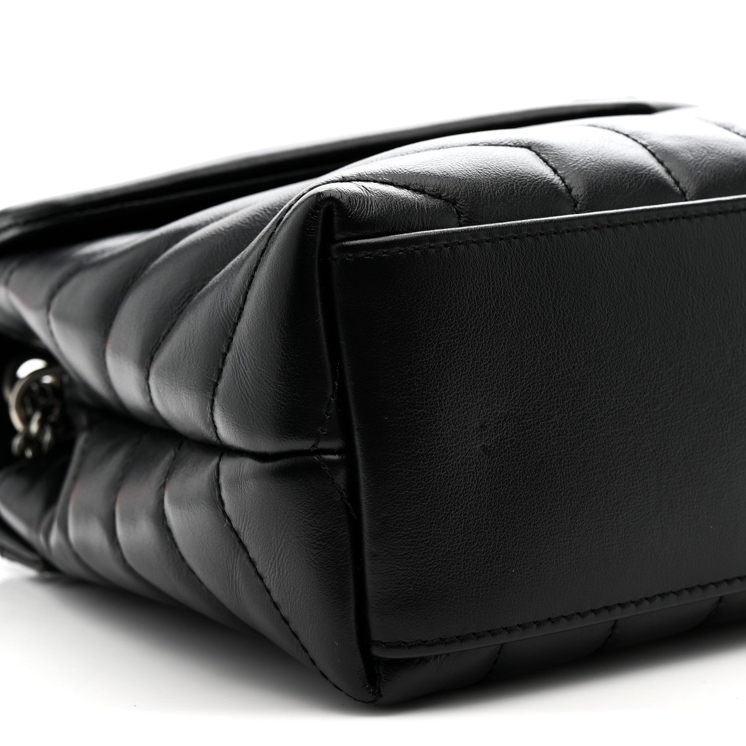 Saint Laurent Calfskin Y Quilted Monogram Small Loulou Chain Satchel Black 10 of 14
