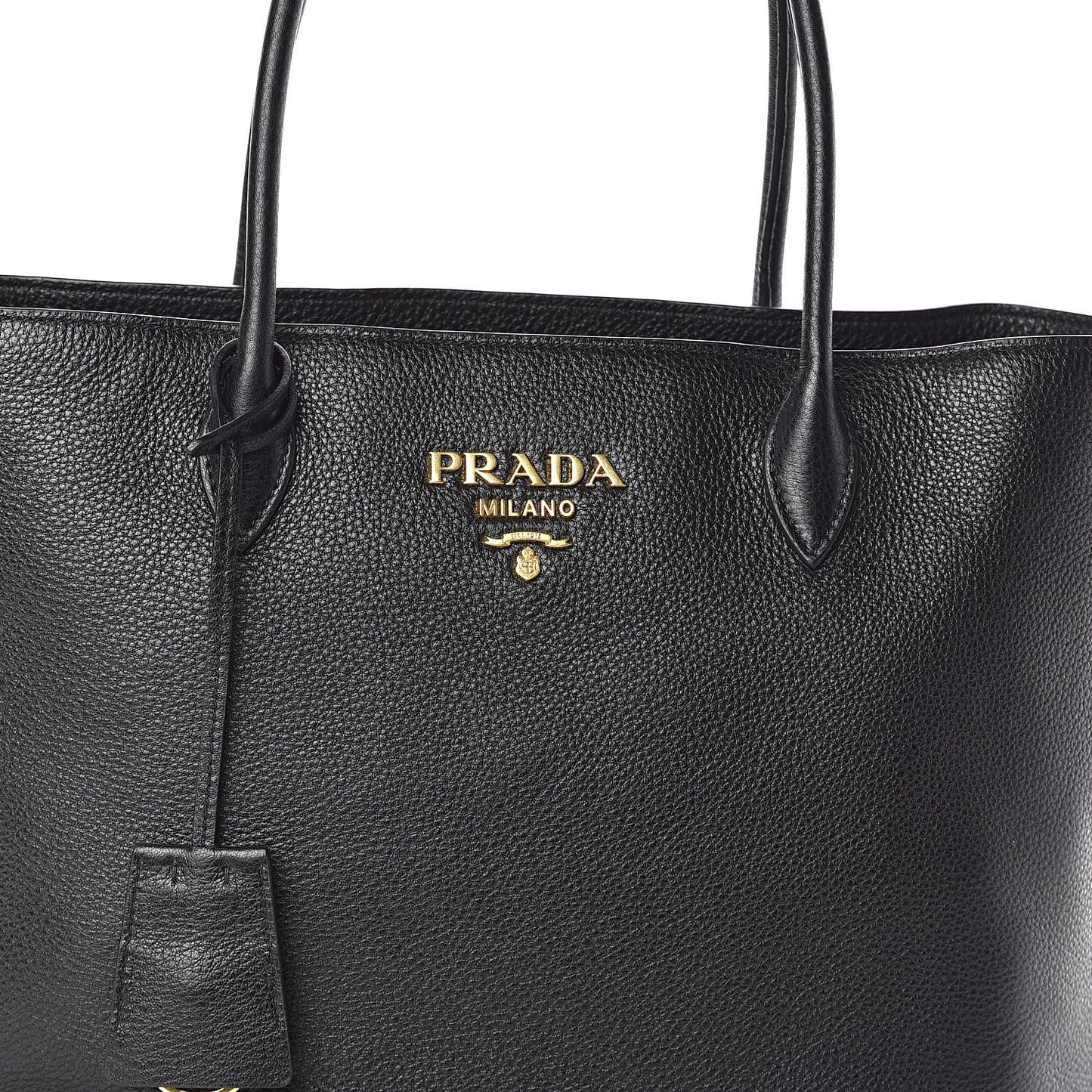 Vitello Daino Side Zip Tote Black
