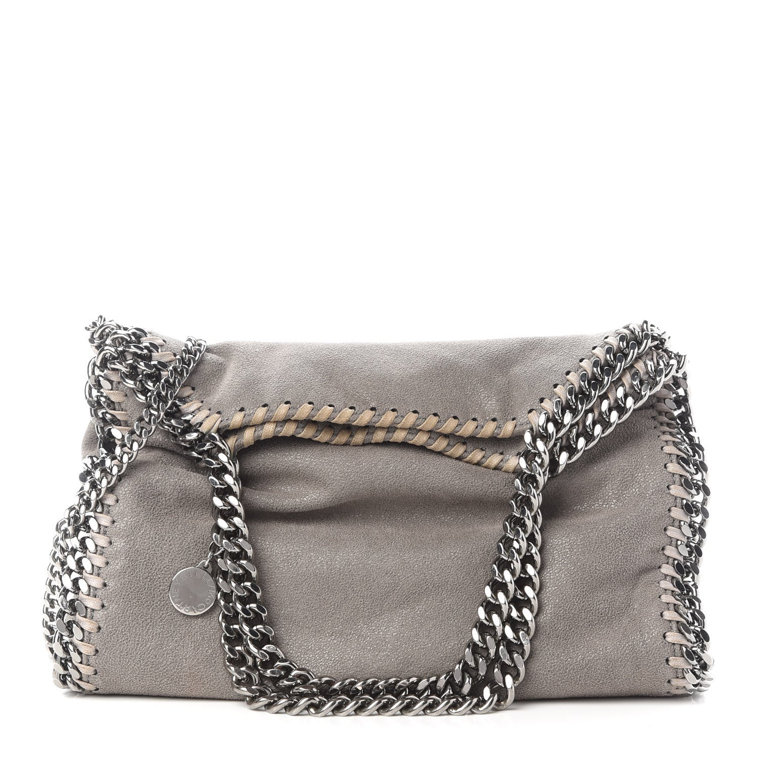 Stella McCartney Shaggy Deer Mini Falabella Fold Over Tote Light Grey 1 of 7